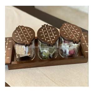 En bois avec plateau d'incrustation de coquille avec boîte en acrylique Plateau de service pour la maison Hôtel Mère de perle Boîte couvercle boîte à chocolat - Product Image 4