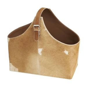 Organisateur de magazines en cuir fabriqué à la main fournitures de bureau conception de seau look minimaliste disponible au prix le plus bas - Product Image 4
