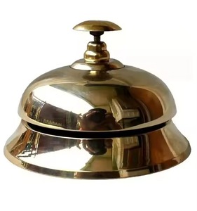 Campana de Escritorio de Latón Más Vendida, Acabado Dorado, Campana Decorativa de Mesa para el Hogar, Hotel, Restaurante - Product Image 1