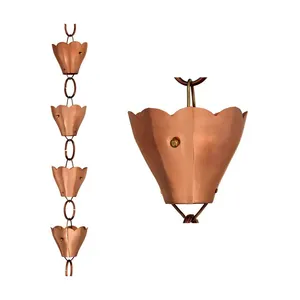 New Trendy Pure Copper Rain Chain Manufacturers And Exporter Customized Copper Stainless Steel Rain Chain