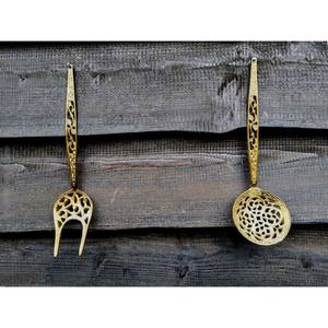 Ensemble de serveurs à salade métalliques élégants, d'excellente qualité avec la dernière conception, nouvel arrivage d'outils à salade - Product Image 2