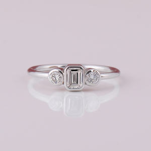 Anillo de boda de lujo de plata esterlina, anillo de compromiso de diamante cultivado en laboratorio solitario de corte esmeralda con certificado IGI, joyería para mujer - Product Image 2