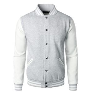 Veste Hip Hop personnalisée avec manches en cuir véritable, broderie en chenille, strass, veste de baseball universitaire en molleton - Product Image 1
