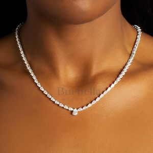 Gran oferta, cadena de tenis de moissanita de 5mm, plata 925 y chapado en oro blanco de 18K, probador de diamantes, joyería centrada en corte de perlas - Product Image 1
