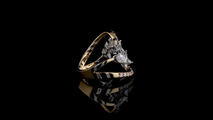 Anillo de Diamante Cultivado en Laboratorio con Corte Marquesa de Lujo en Oro Rosa y Blanco |   Joyería de Boda Personalizada - Product Image 4