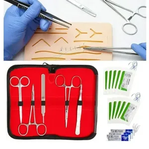 Kit chirurgical manuel en acier inoxydable 9 pièces : pinces, forceps, scalpel, outils de suture, matériel médical - Product Image 2