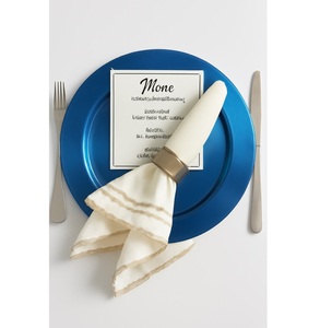 Assiettes de présentation minimalistes argentées à bordure champagne pour événements, galas et décorations de table de fêtes - Product Image 3