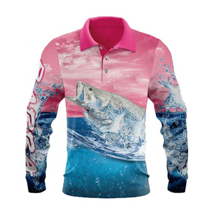 Chemises de pêche pour hommes en polyester pur à 100 %, sublimation, protection solaire UPF 50, respirantes, personnalisables, séchage rapide, longues - Product Image 1