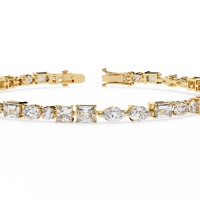 Exclusivas Pulseras de Diamantes Unisex Personalizables de 6.5 Pulgadas, Brazaletes de Oro de 14K con Diamantes Cultivados en Laboratorio de 6.0-7.0 Quilates, Corte Brillante, Certificados por IGI