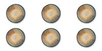 Ensemble de 6 assiettes à soupe rondes irrégulières en céramique Efesto par Excelsa Cosmic Earth, émaillées réactives brillantes avec décoration numérique en relief