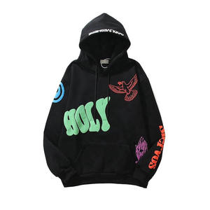 Sweats à capuche de haute qualité pour hommes Pull-over chaud en coton Impression et broderie personnalisées Vêtements teints en couleur unie pour l'hiver Vente en gros - Product Image 1