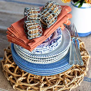 Natural <b>Hand</b>-woven Rattan Napkin <b>Holder</b> Hot Selling Rattan Napkin <b>Ring</b> for Table Setting - Product Image 6