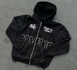 Sudadera con capucha Blank Stone Wash Sudadera con capucha lavada con ácido personalizada Sudadera vintage Sudaderas con capucha lavadas con serigrafía Tasa de venta completa - Product Image 4