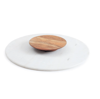 Drehbarer Marmor Lazy Susan Esstisch Luxus Esstische aus weißem Marmor Runde Form Plattenspieler Marmor tische