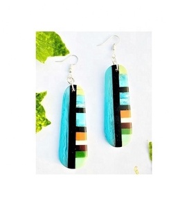 Bijoux mode femme Boucles d'oreilles incrustées de résine bijoux mode femme fille faits main - Product Image 1