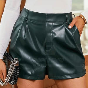 Shorts en cuir pour femmes écologiques, taille mi-haute, confortables, séchage rapide, respirants, coupe-vent, personnalisables, logo personnalisé, décontractés pour l'été - Product Image 5