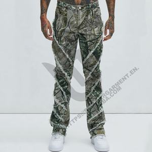 Moda Streetwear Jeans Pantalones Diseño desgastado personalizado Hombres Pantalones de mezclilla acampanados - Product Image 1