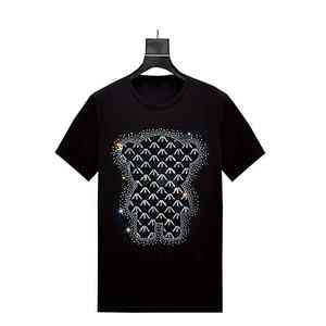 T-shirt pour homme à manches courtes en diamant, style streetwear, strass, haute qualité, séchage rapide, vente en gros de t-shirts en strass - Product Image 2