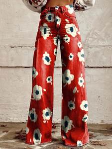 공장 가격 출하 준비가 S-5xl 플러스 사이즈 여성의 패션 청바지 디지털 인쇄 바지 여자는 사용자 정의 될 수 있습니다 - Product Image 3