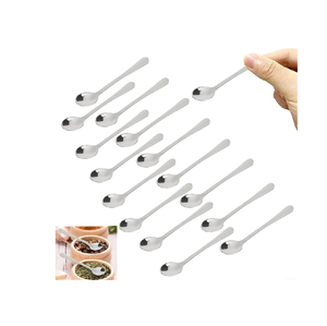 Mini cuillère à assaisonnement en acier inoxydable Cuillère à café sablée Cuillère à thé dorée au meilleur prix - Product Image 2