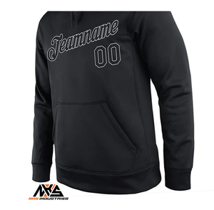 Custom Stitched Royal <b>Black</b> Sports Pullover Sweatshirt <b>Hoodie</b> Winter Lined Solid Pattern Fleece Fabric <b>Plain</b> Dyed - Product Image 4