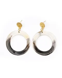 Vintage elegante cuerno de búfalo pendientes hechos a mano gran Declaración Animal tallado náutico pulido técnica artesanías naturales - Product Image 5