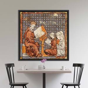 Medieval Scholar Canvas Print: Renaissance Art Reproduction,Black <b>Framed</b> - Product Image 1