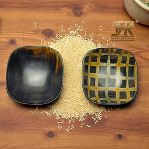 ชุดชามสี่เหลี่ยมรูปควายธรรมชาติ2ชิ้นสำหรับตกแต่งบ้านทำด้วยมือชามเสิร์ฟขัดเงาไม่เหมือนใครสำหรับให้เป็นของขวัญ - Product Image 1