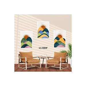 Ensemble de table en MDF de haute qualité, 3 pièces, cadre imprimé coloré naturel pour accents muraux, origine TR, 50x35cm - Product Image 4