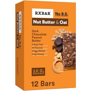RXBAR Nut Butter and Oat <b>Protein</b> Bars, <b>Protein</b> Snacks, Snack Bars, Dark Chocolate Peanut Butter, 23.2oz Box (12 Count) - Product Image 4