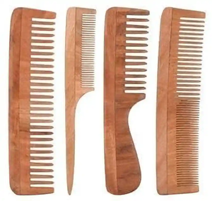 Vente chaude Sushanta Naturals Neem Peigne En Bois | Inde Peigne À Cheveux À Dents Larges À La Main | Herbal Scalp Detox Hair Repair Flake Hair - Product Image 3