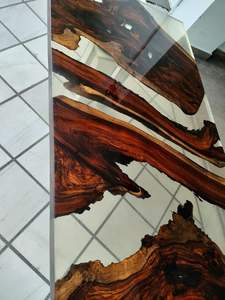 Living Room Luxury Handcrafted Epoxy Resin Rectangle Modern Waterproof Dining <b>Table</b> Acacia Wood <b>Top</b> Customizable Indoor <b>Wedding</b> - Product Image 5