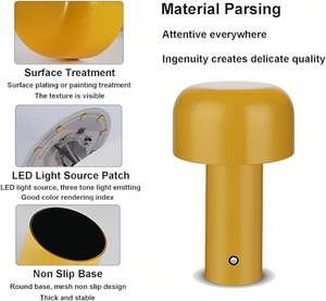 Lámpara de Escritorio LED Nórdica Moderna con Sensor Táctil, Batería/Alimentación Eléctrica, Diseño Inalámbrico Portátil, Pantalla Metálica - Product Image 3