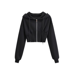 Sudadera con capucha corta para mujer de calidad premium en diseño elegante disponible en todos los colores para la temporada de invierno - Product Image 2