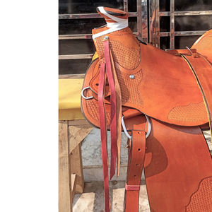 Nouvelle selle de cheval de ranch en cuir naturel occidental de haute qualité, sculptée à la main - Product Image 6