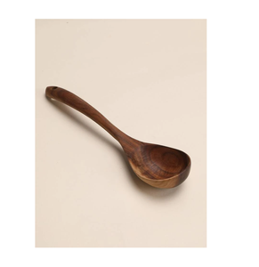Cuchara de sopa de madera hecha a mano con mango largo, aspecto elegante para utensilios de cocina, fideos de madera, cuchara de olla caliente, diseño clásico - Product Image 4