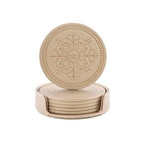Eco-Friendly Leather Coasters Custom Design Durable Waterproof Bulk Order For Hotels - Product Image 2