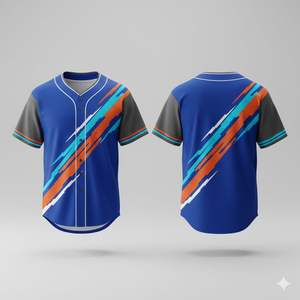 เสื้อเบสบอลพิมพ์ลายคุณภาพสูง 100% โพลีเอสเตอร์ น้ำหนักเบา แห้งเร็ว ระบายอากาศดี คอวี ทรงพอดีตัวสำหรับทีม - Product Image 5