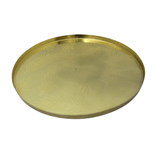 Assiette de service moderne en fer de forme ronde assiette finie en or plat et plateau pour servir les aliments au restaurant fabriqués à la main - Product Image 4