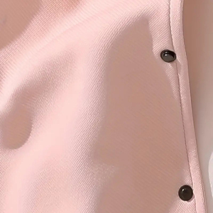 Dernière mode de veste universitaire rose de haute qualité pour femmes vêtements de rue élégants hiver extérieur décontracté bouton décoration en gros - Product Image 6