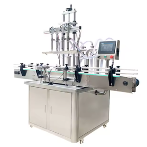 Machine de remplissage, de bouchage et d'étiquetage automatique à 4 buses, machine de remplissage, de bouchage et d'étiquetage de bouteilles à 4 têtes, machine d'étiquetage ronde, remplissage de liquide - Product Image 2