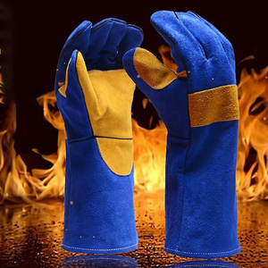 ถุงมือเชื่อมหนังวัวกันความร้อนตัดและป้องกันฝ่ามือและข้อมือเสริมความปลอดภัย - Product Image 5