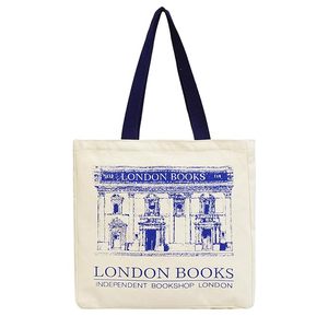 Wholesale Blank Luxury White <b>Canvas</b> Tote <b>Bag</b> Cotton <b>Canvas</b> Gift <b>Bag</b> <b>Shopping</b> Tote <b>Bag</b> With Blue Handle Printed - Product Image 1