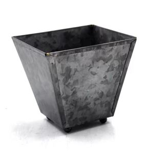 Maceta Rectangular de Metal de aspecto Adorable, macetas grises altas para pared de suelo, decoraciones para el hogar e interiores, exteriores, hechas a mano, venta al por mayor a granel - Product Image 2