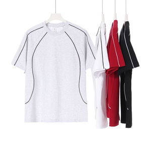 เสื้อยืดผู้ชายสำหรับฟิตเนสฤดูร้อนของผู้ชายเสื้อยืดลำลองแขนสั้นติดกระดุมเสื้อ200ถักสำหรับดูสบายๆ - Product Image 3