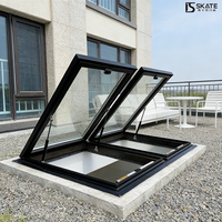 Fenêtre de toit panoramique moderne en aluminium avec moustiquaire en acier inoxydable pour salon, sous-sol, insonorisée, observation des étoiles et des nuages