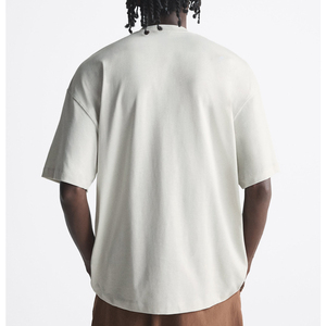 100% algodón de calidad superior de gran tamaño caída hombro peso pesado camiseta 300 gsm en blanco logotipo personalizado diseño ropa de calle para hombres - Product Image 2