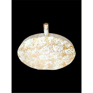 Vase en métal abstrait doré antique, vase à fleurs géométrique, accessoires de décoration pour mariage et maison, vase artisanal en aluminium de haute qualité - Product Image 6