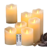 Lampe à bougie électronique LED TOOWIN, bougie en cire de paraffine de 7,5 cm de diamètre, motif créatif, bougie à effet ondulé pour la décoration de scène