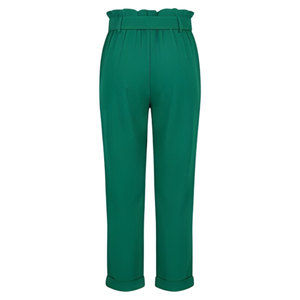 กางเกงขายาวผ้าแคนวาสทรงตรง ระบายอากาศ แห้งเร็ว ผูกเชือก ผ้าฝ้าย 100% สำหรับผู้หญิง สไตล์ลำลอง ธุรกิจ ทำงาน ออฟฟิศ ความยาวปานกลาง - Product Image 4